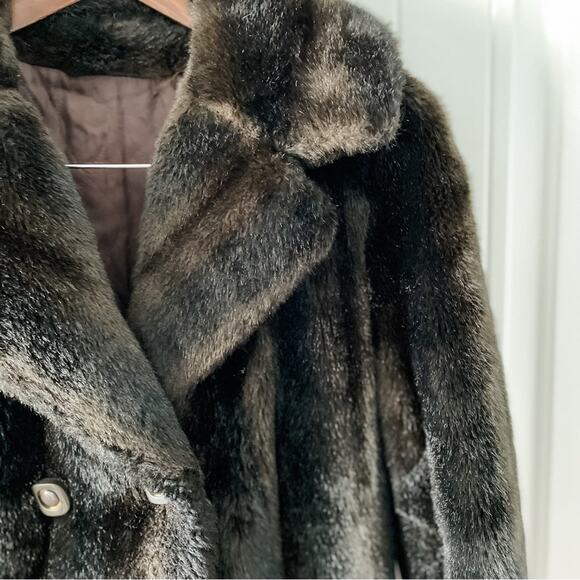 Vintage 60s/70s Tissavel France Faux Fur Long peacoat overcoat size S - Picture 3 of 8